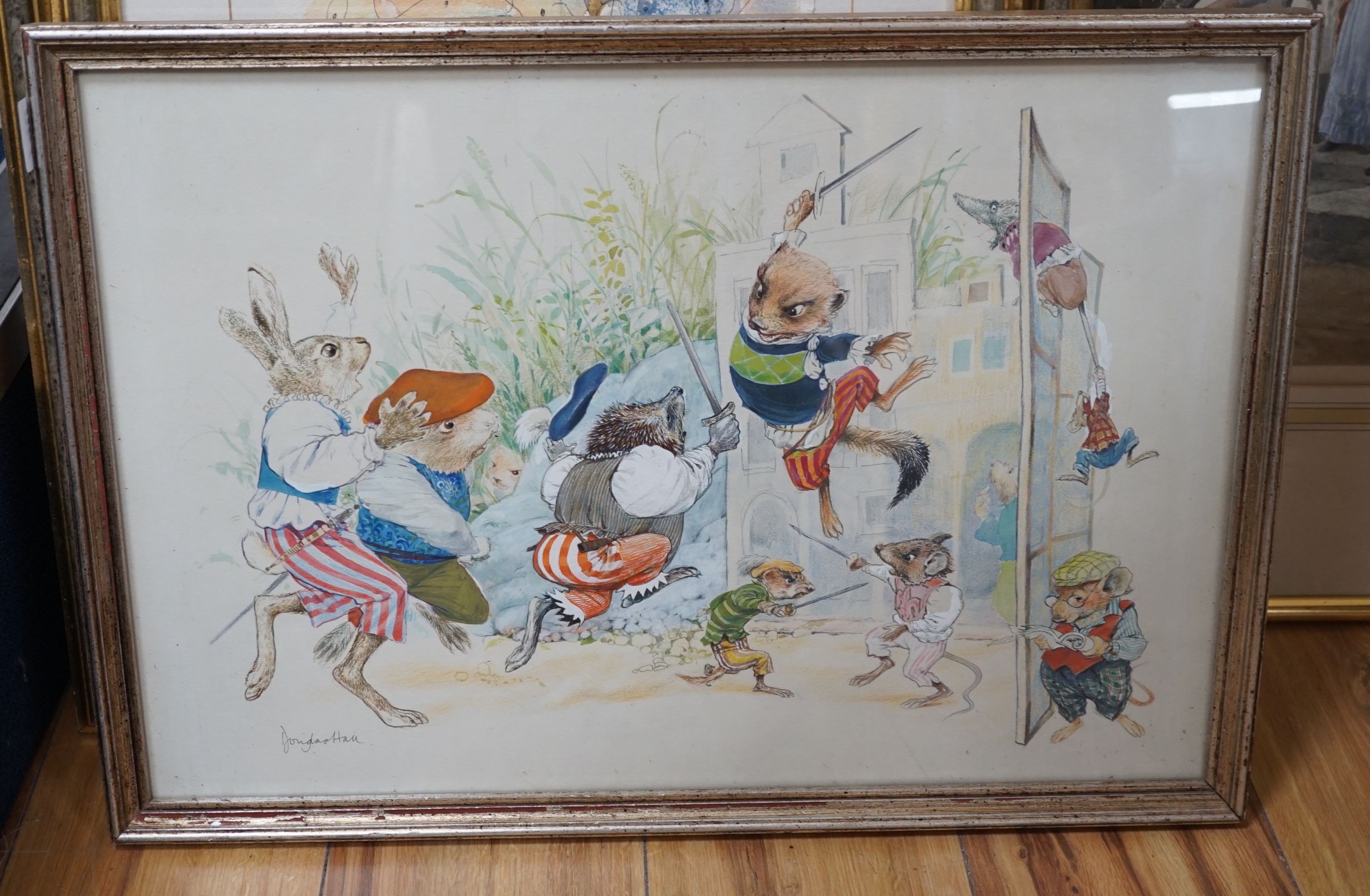 Douglas Hall, illustration for Wind in the Willows, c.1986, watercolour, 36.5 cm X 53 cm